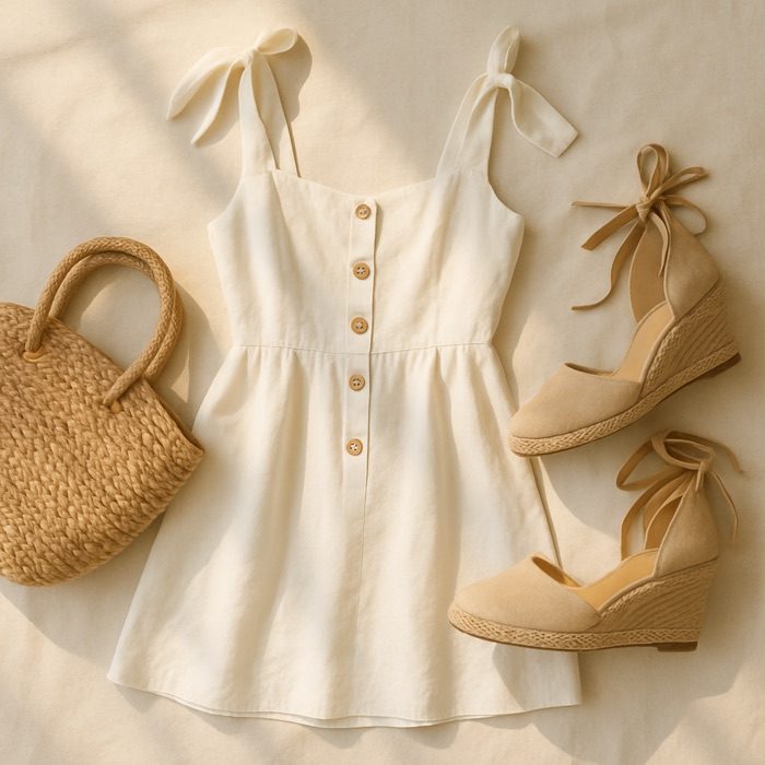 White linen sundress
